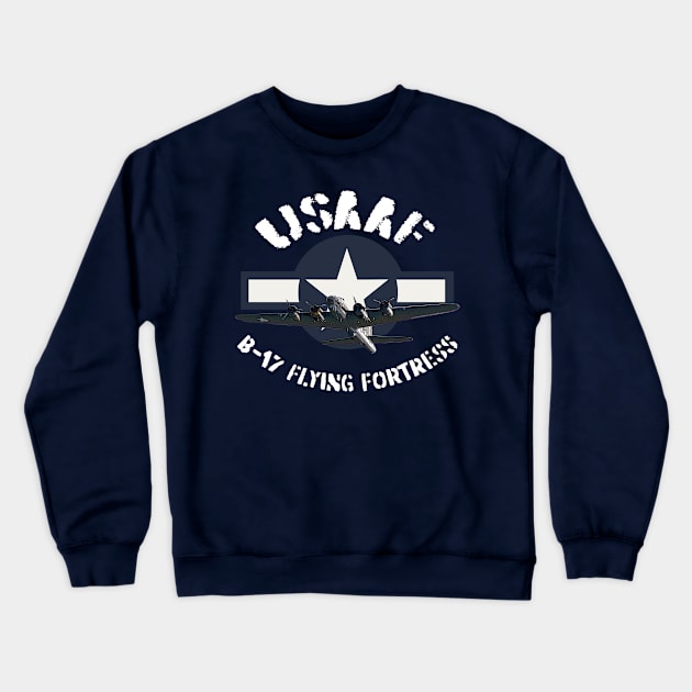 USAAF B-17 Flying Fortress Crewneck Sweatshirt by BearCaveDesigns